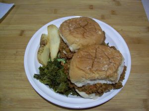 sloppy joe with kale and potatoe