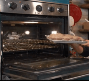 Raosted leg of lamb cooking flat