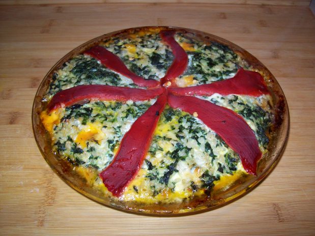 Spinach, Cheddar and Rice&nbsp;Pie.