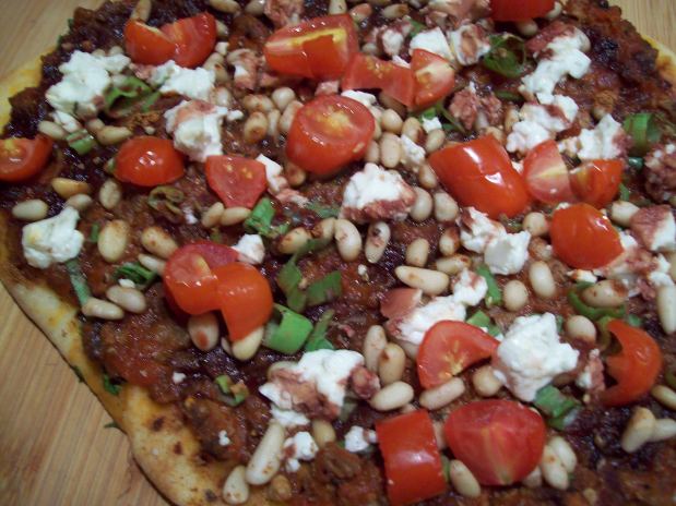 Leftover Lamb Flatbread Pizza drizzled with Pomegranate&nbsp;Molasses