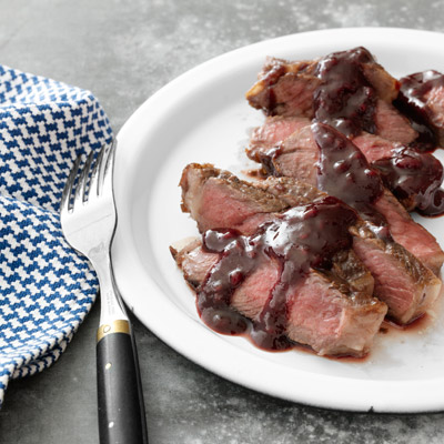 Rib eye Steaks with Rasberry&nbsp;Sauce