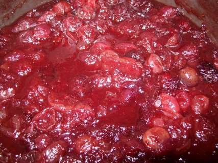 Cranberry Compote cooking