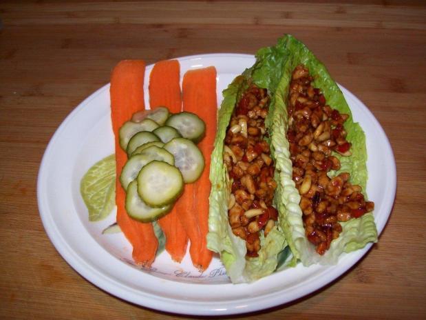 Lettuce Wrapped Pork with Pine Nuts in a Hoisin&nbsp;Sauce