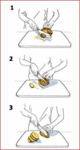 cutting potato or other round veggie's