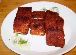 Broiled BBQ-Spiced Rubbed Salmon