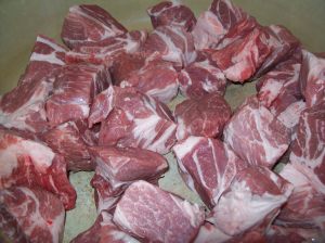 cut into 2 inch chunks