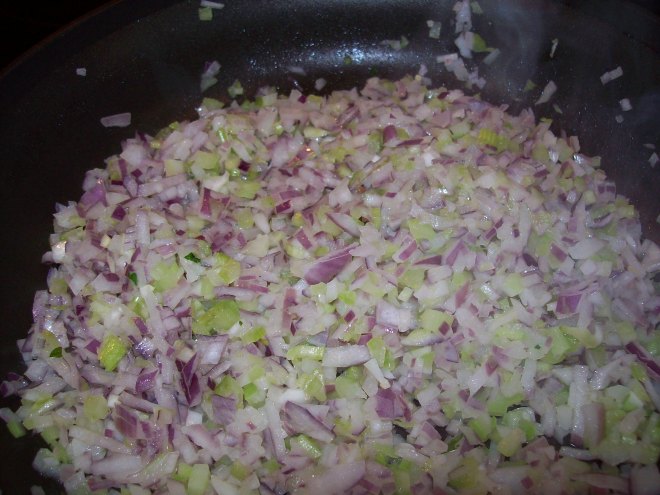 Suate Onions and celery