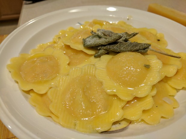 Butternut Squash Ravioli with Sage Butter&nbsp;Sauce.