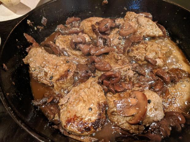 Steak Tips with Mushrooms in Red Wine Sauce from the Boston&nbsp;Globe
