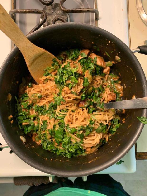 Peanut Noodles with Chicken and a Shrimp&nbsp;Salad